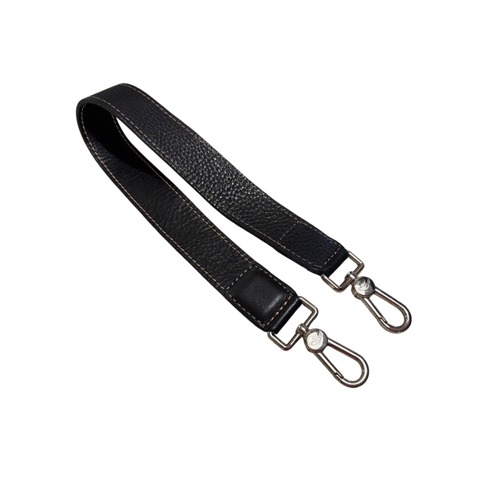 Consuela Handbag Strap Women OS Black Excellent Pebbled Leather Silver Hardware